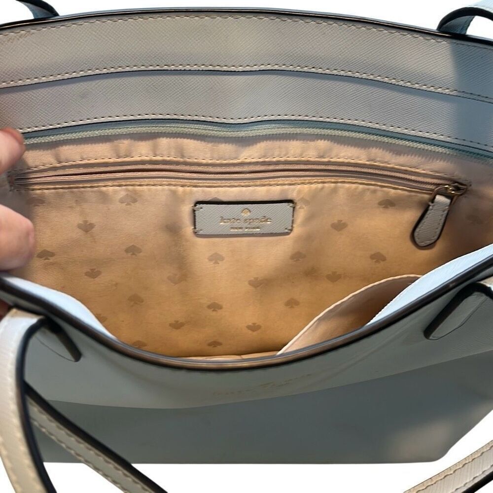 Kate Spade beautiful light blue bag has some peeling on handle see photos - Picture 5 of 6